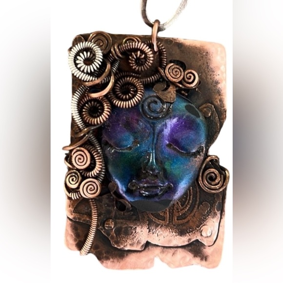 Handmade Jewelry - One of a kind goddess copper necklace